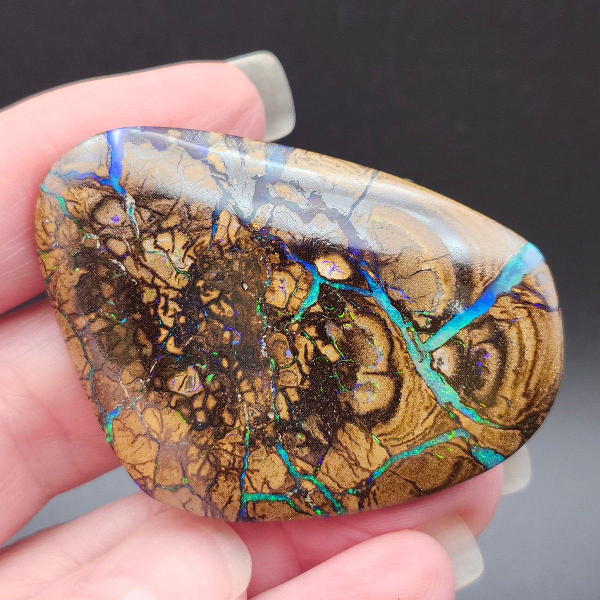 132.51ct Koroit Australian Boulder Opal | Pear Shape Cabochon | Two-Sided Stone | #E292