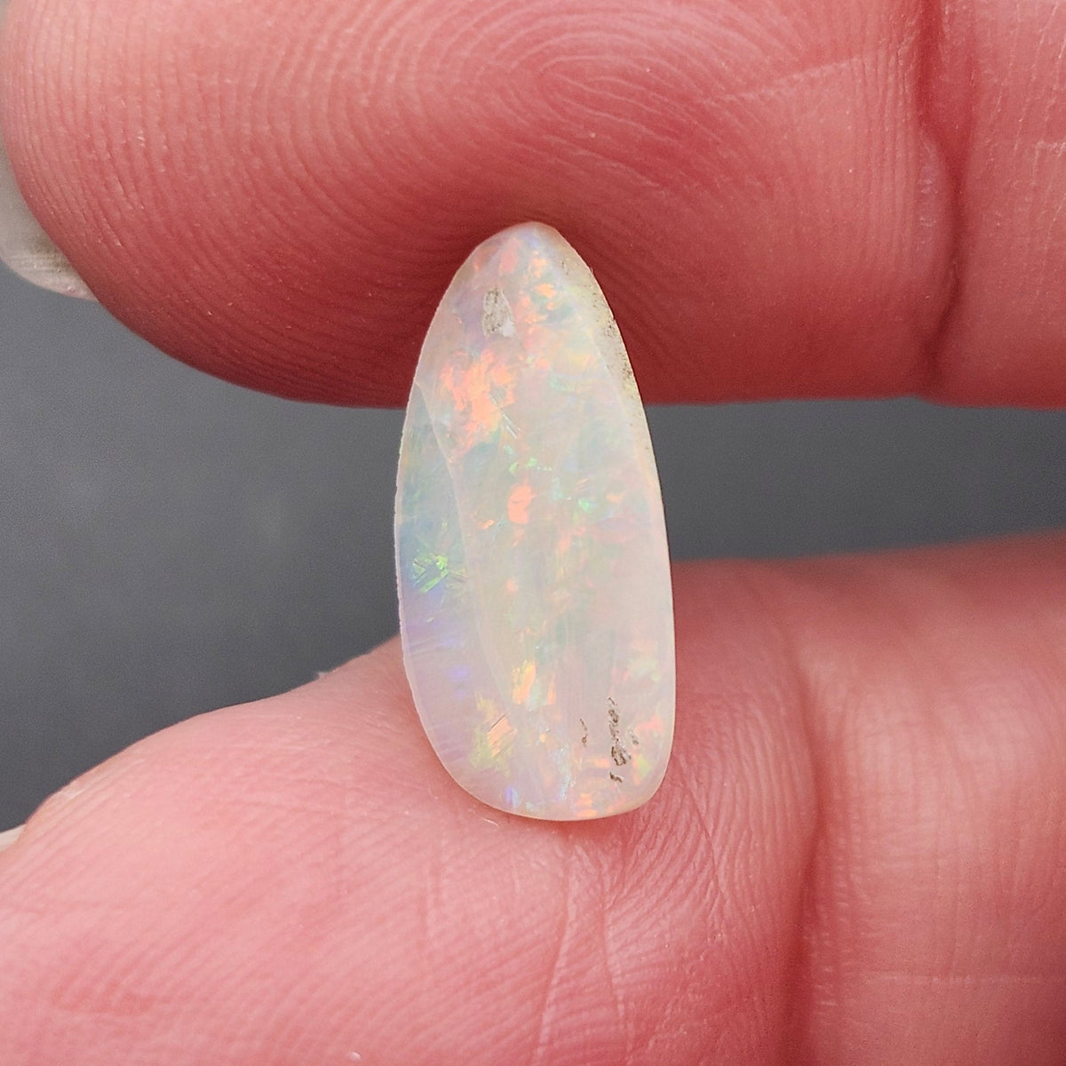 1.58 Lightning Ridge Light Crystal Australian Opal | Pear Cabochon | #E307