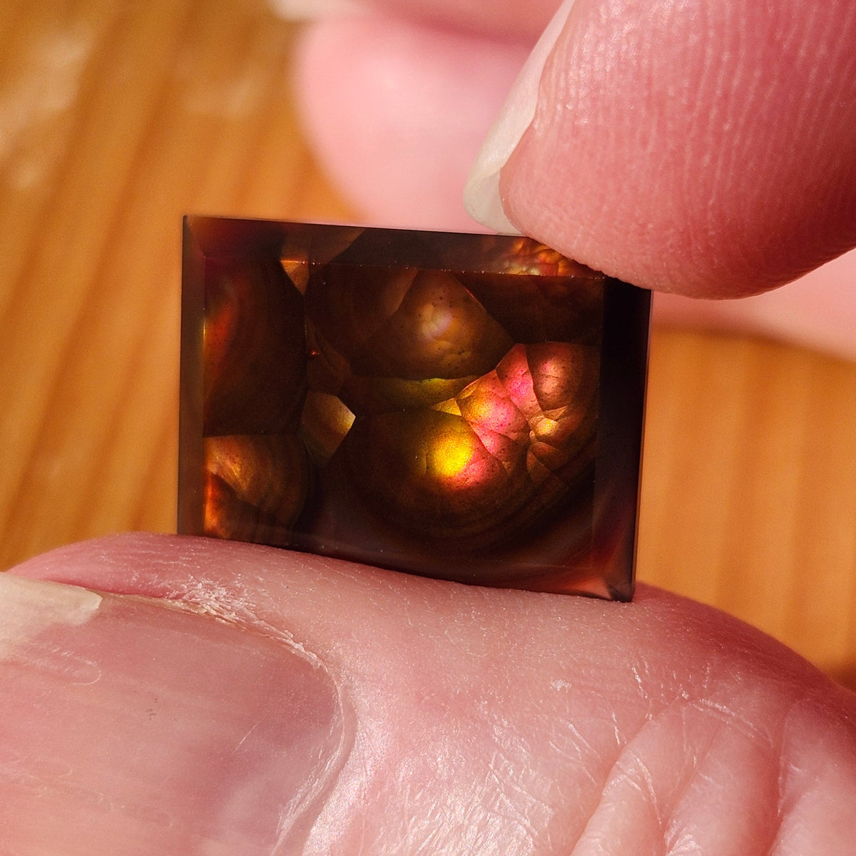 7.02ct Loose Faceted Fire Agate | Rectangular Emerald Cut