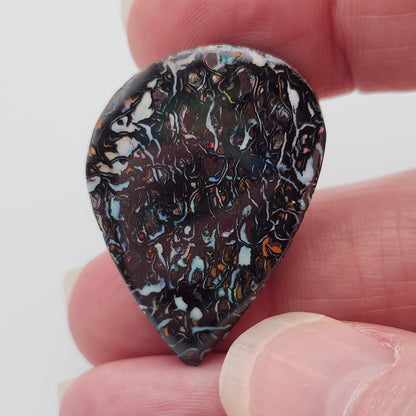 34.05ct Australian Koroit Boulder Matrix Opal | Freeform Pear Cabochon | #E300