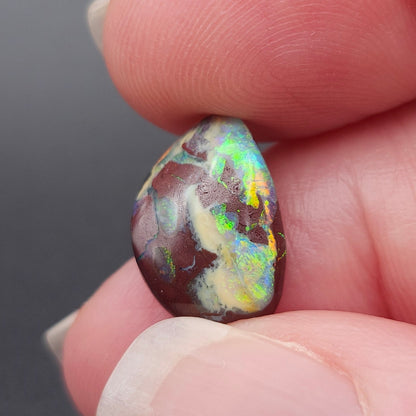 4.05ct Yowah Australian Boulder Opal | Freeform Pear Cabochon | #E296