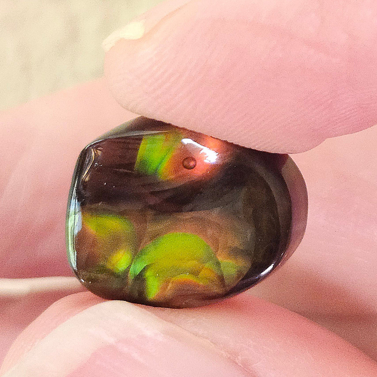 9.56ct Loose Fire Agate | Freeform Oval Cabochon
