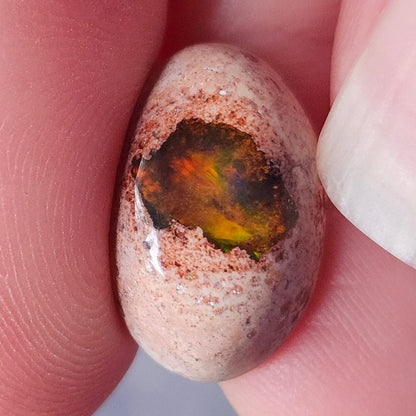 7.36ct Mexican Matrix Fire Opal | Oval Cabochon