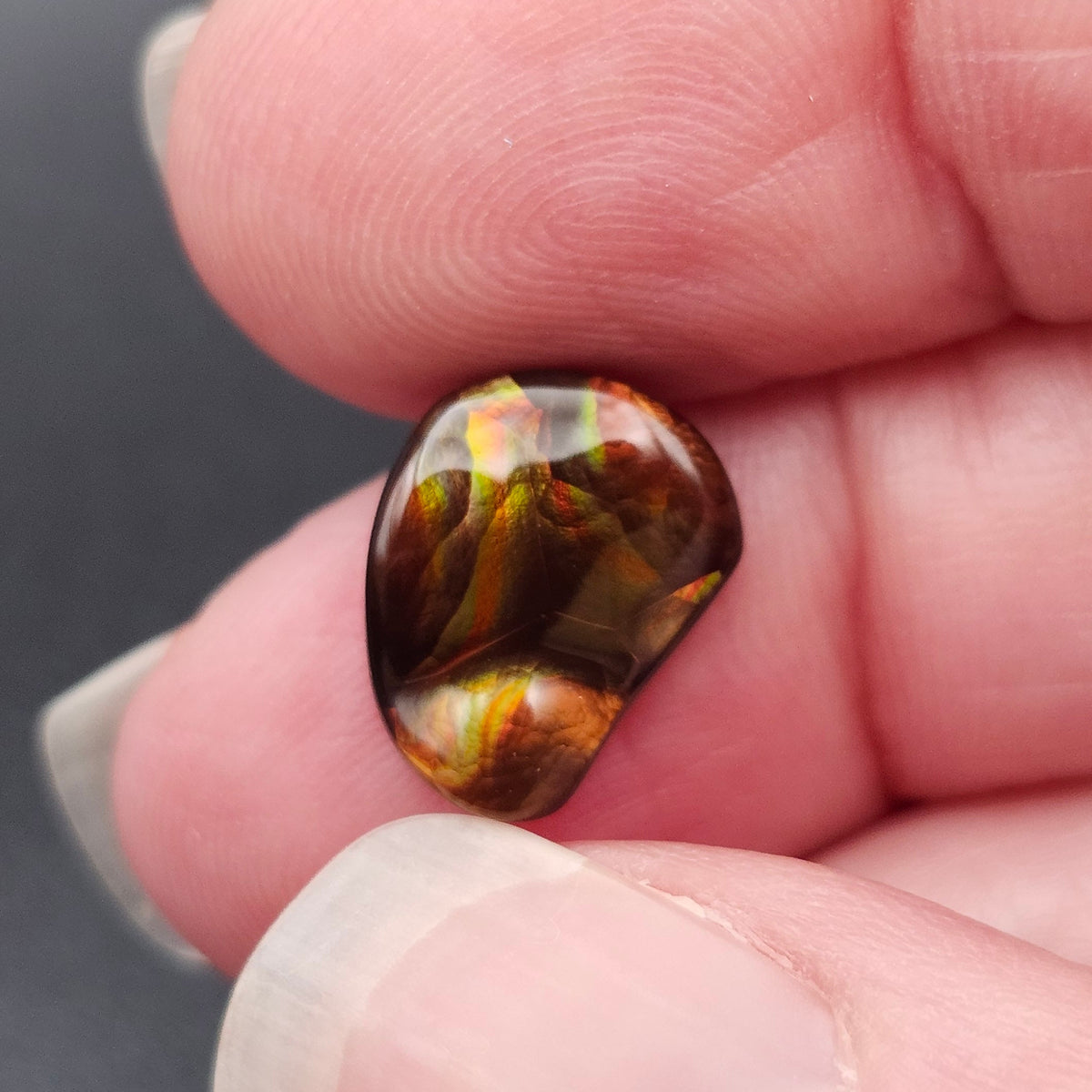 4.84ct Arizona Fire Agate | Freeform Pear Cabochon