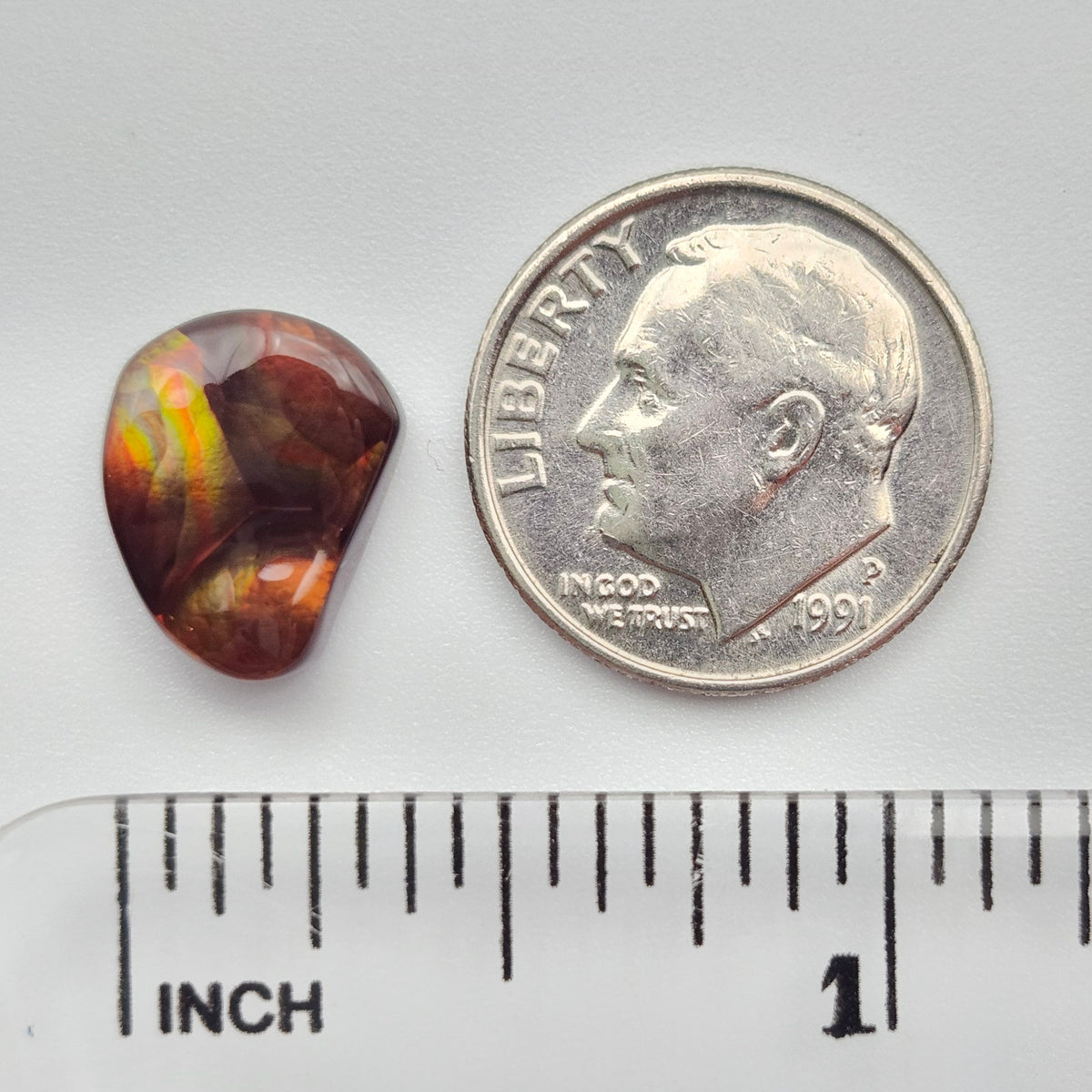 4.84ct Arizona Fire Agate | Freeform Pear Cabochon