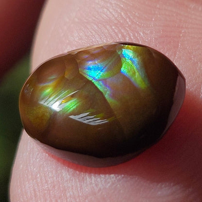3.07ct Loose Fire Agate | Freeform Pear Cabochon