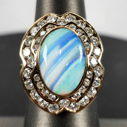 Lady Eva | Quilpie Boulder Opal & Diamond Ring | 14kt Gold
