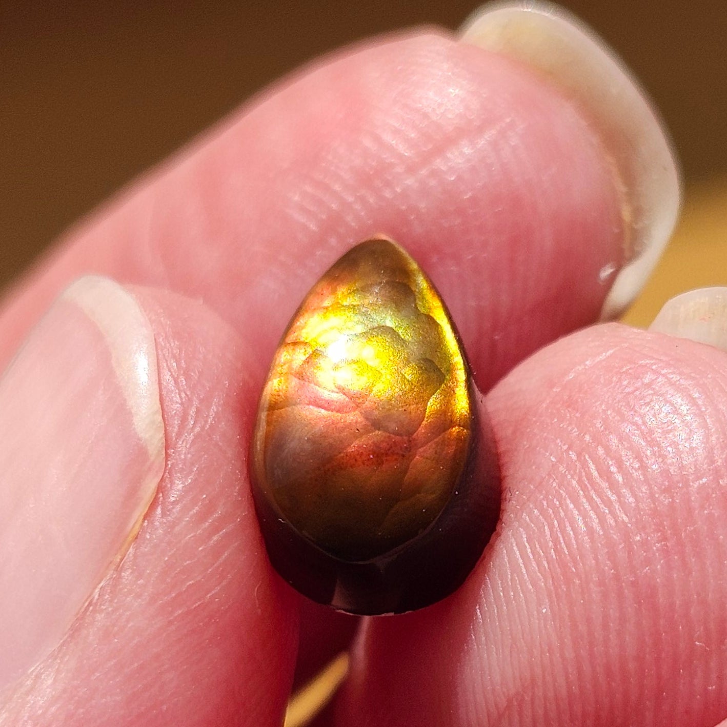 3.16ct Loose Fire Agate | Pear Cabochon