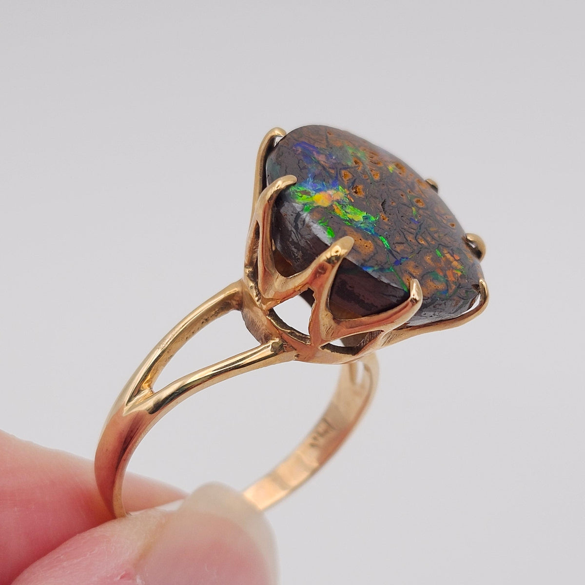 Brilla | Koroit Australian Boulder Opal Ring | Estate | 14kt Yellow Gold