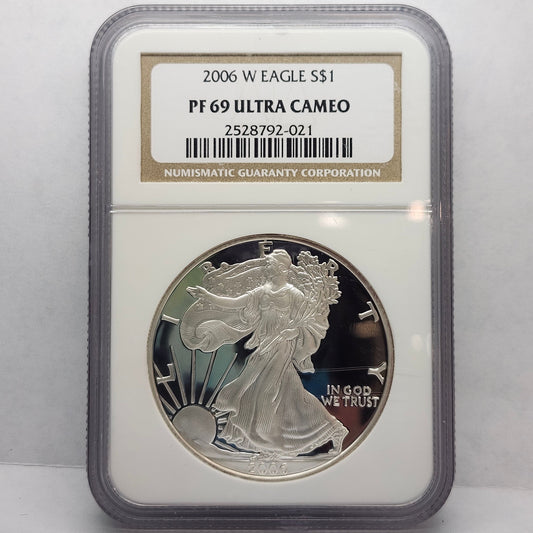 2006-W $1 Silver Eagle PF69 Collectible Coin | Ultra Cameo | Fine Silver | #20