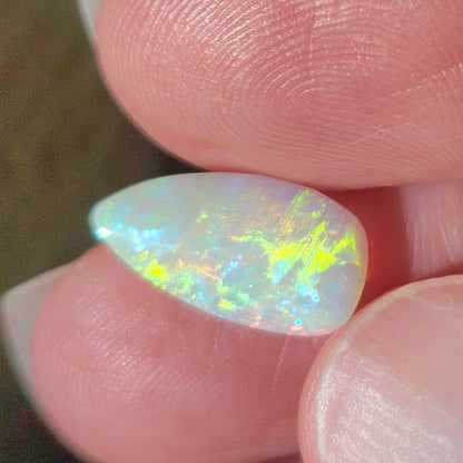 1.58 Lightning Ridge Light Crystal Australian Opal | Pear Cabochon | #E307