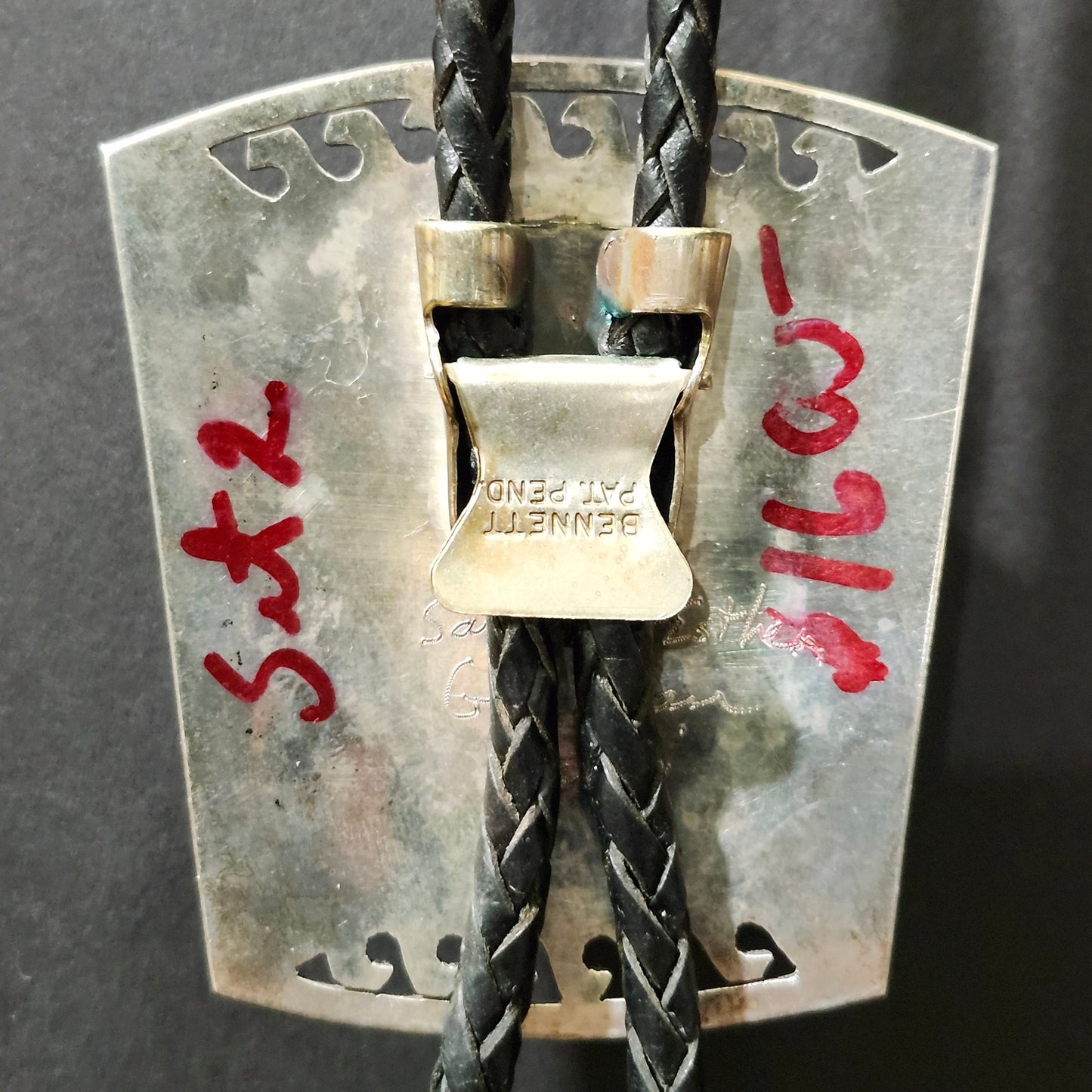 Zuni | Artist Sammy & Esther Guardian | Mallard Duck Inlay Bolo Tie & Belt Buckle Set | Sterling Silver