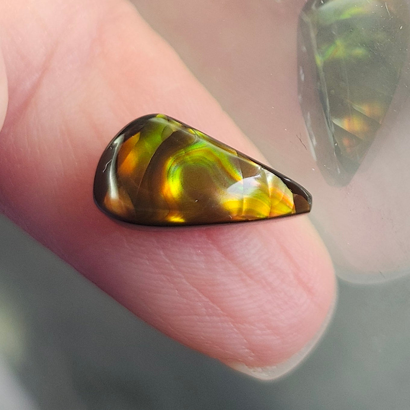 3.16ct Loose Fire Agate | Pear Cabochon