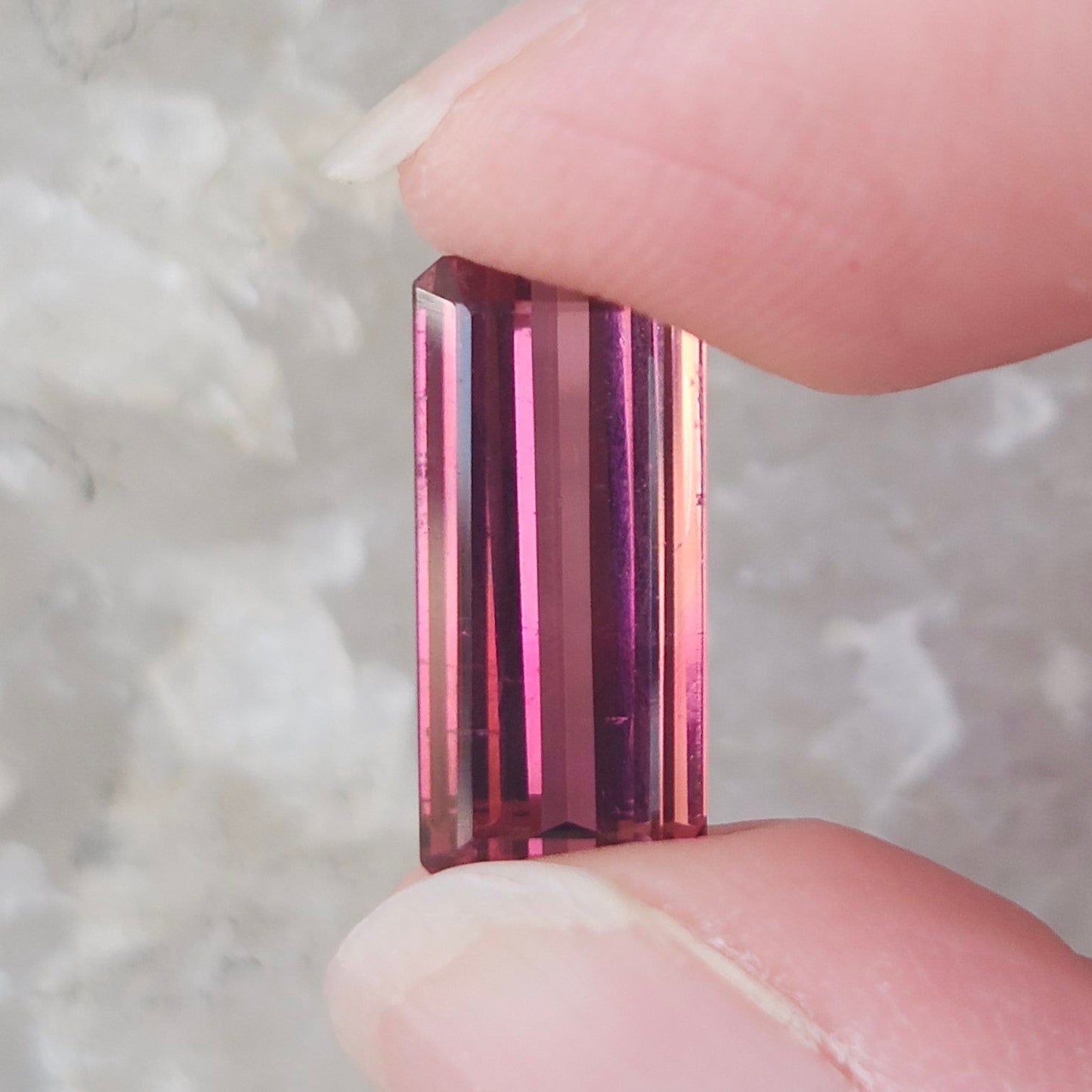 5.06ct Bi-Color Pink Rubellite Tourmaline | Emerald Cut