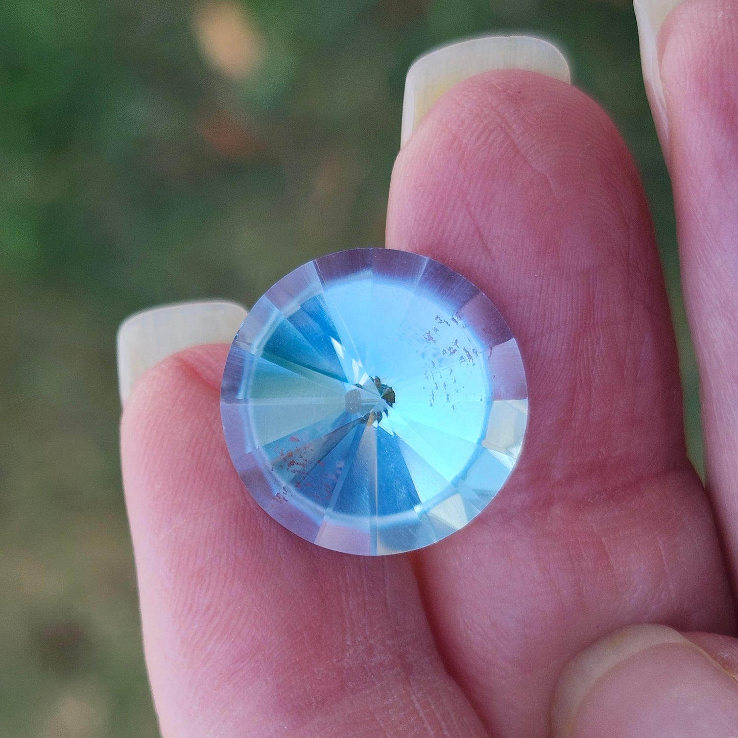 13.75ct Sky Blue Topaz | Custom Fantasy Cut | Round