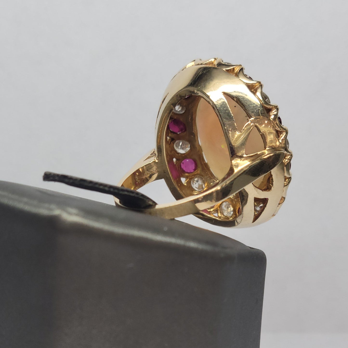 Lady Eve | Ladies' Opal, Burma Ruby and Diamond Ring | 14kt