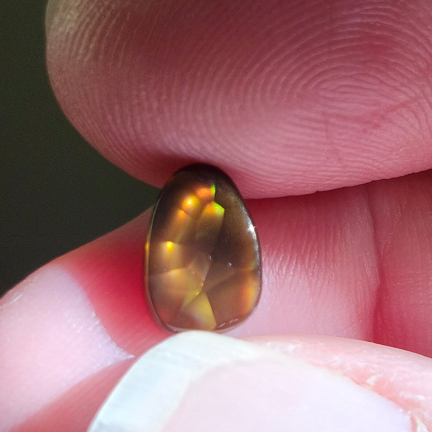 1.62ct Loose Fire Agate | Freeform Pear Cabochon