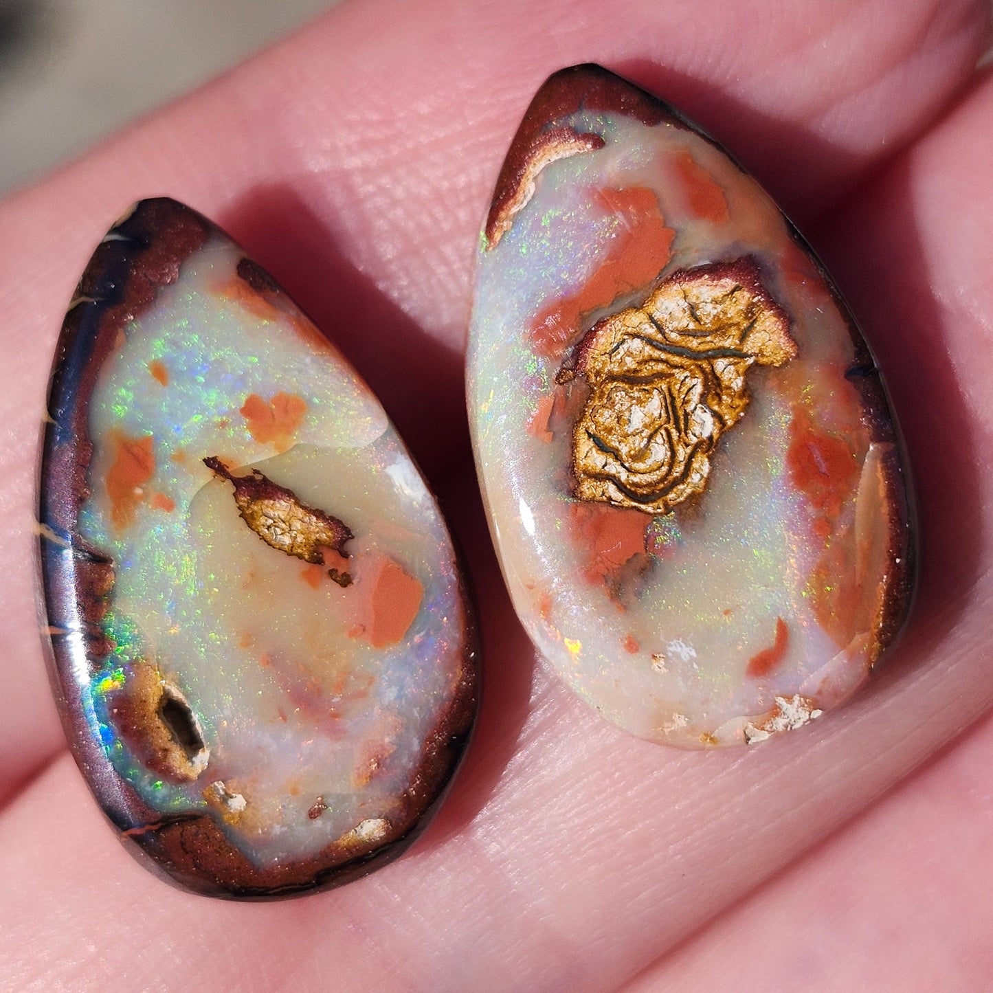 9.72ct and 8.15ct Quilpie Boulder Matrix Opal Pair | #E265