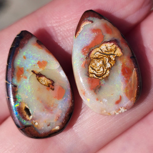 9.72ct and 8.15ct Quilpie Boulder Matrix Opal Pair | #E265