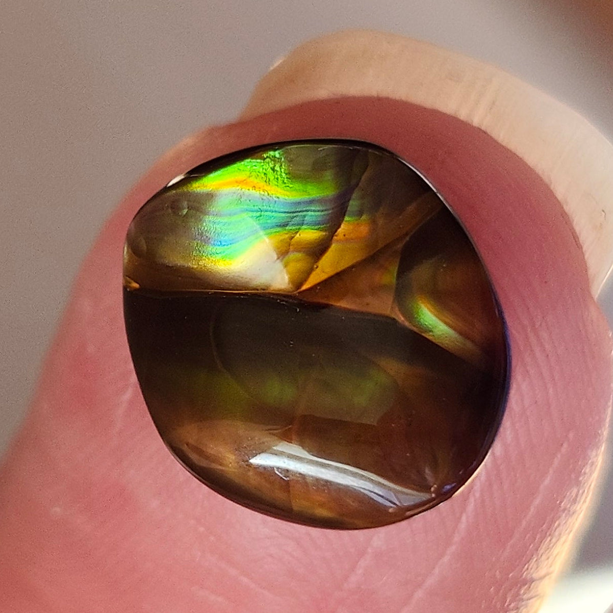 3.43ct Loose Fire Agate | Freeform Oval Cabochon