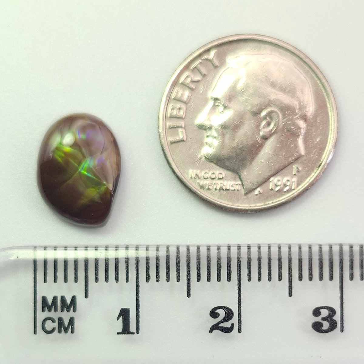 3.07ct Loose Fire Agate | Freeform Pear Cabochon