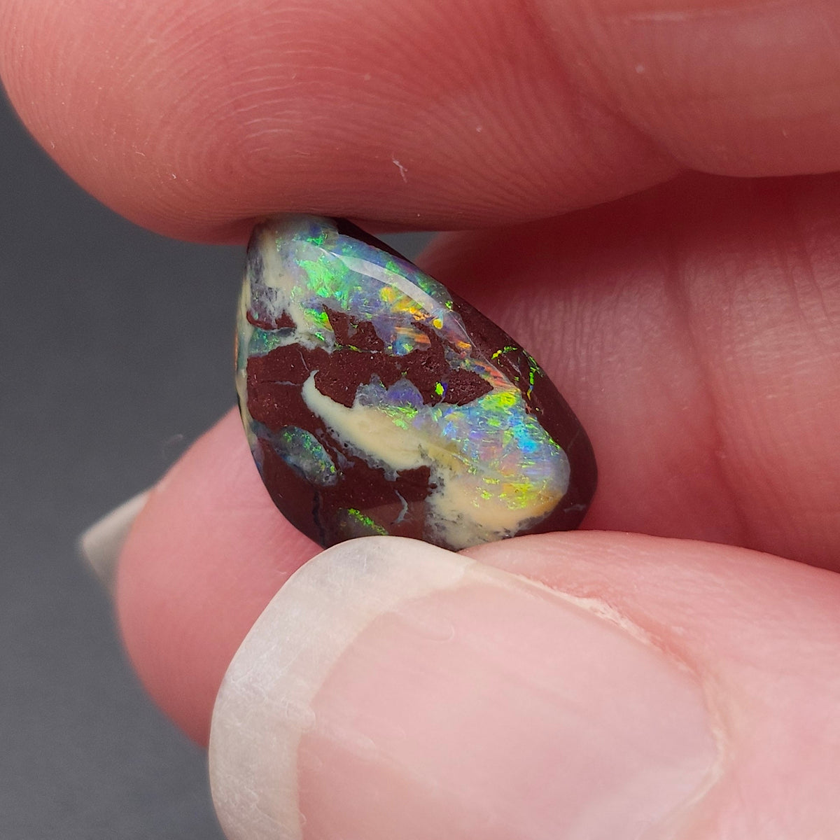 4.05ct Yowah Australian Boulder Opal | Freeform Pear Cabochon | #E296