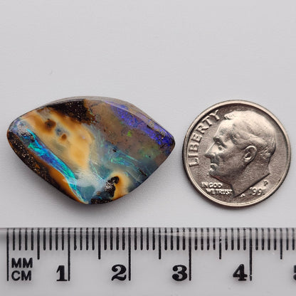 25.19ct Australian Koroit Boulder Opal | Freeform Pear Cabochon | #E299