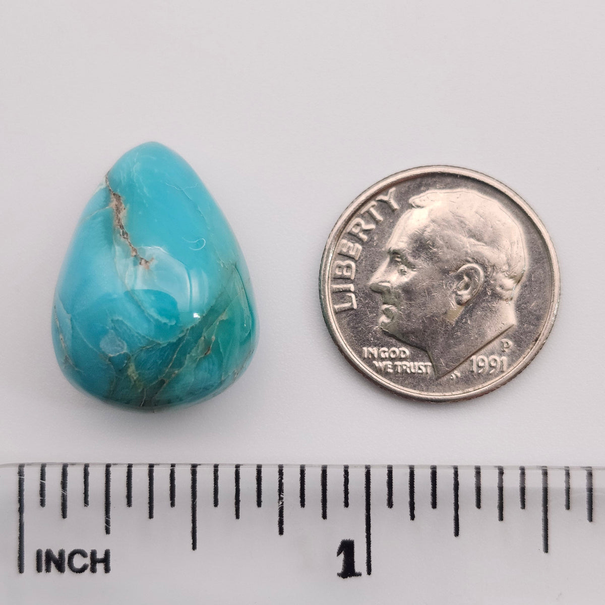 17.72ct Pilot Mountain Turquoise | Pear Shape Cabochon | #524