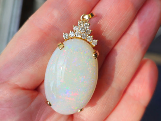 Princess Anne | Australian Coober Pedy Opal Pendant in 14kt Gold