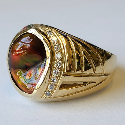 Men's Slaughter Mountain and Diamond Ring | 14kt Gold