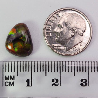 3.69ct Loose Fire Agate | Freeform Pear Cabochon