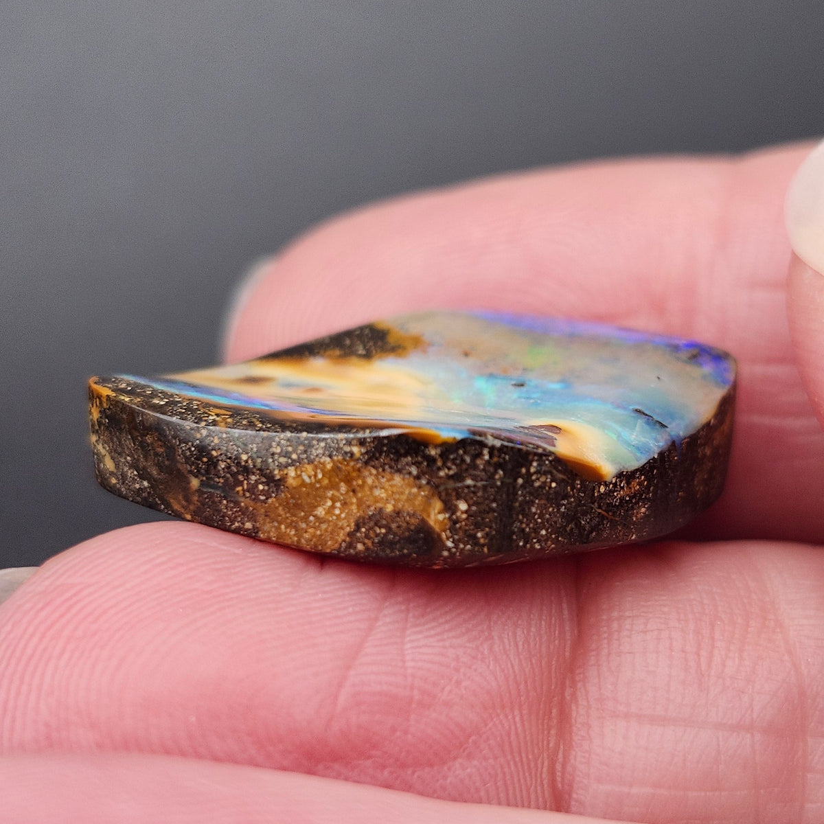 25.19ct Australian Koroit Boulder Opal | Freeform Pear Cabochon | #E299