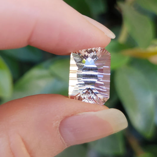 7.21ct Morganite | Fancy Laser Cut Emerald Shape