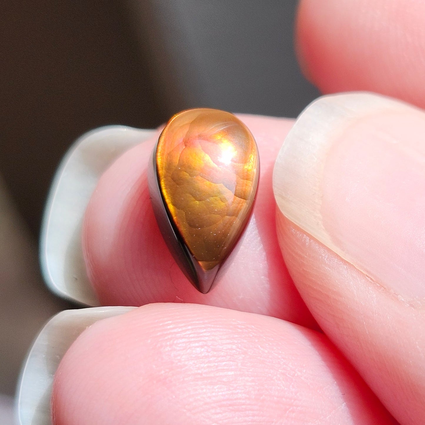 3.16ct Loose Fire Agate | Pear Cabochon