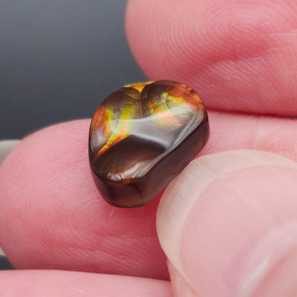 4.84ct Arizona Fire Agate | Freeform Pear Cabochon