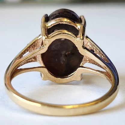 Ladies' Fire Agate & Diamond Ring | 10kt Gold