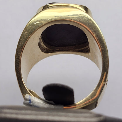 Igneas | Men's 21.49 Gram Custom Fire Agate Ring | 14kt Yellow Gold