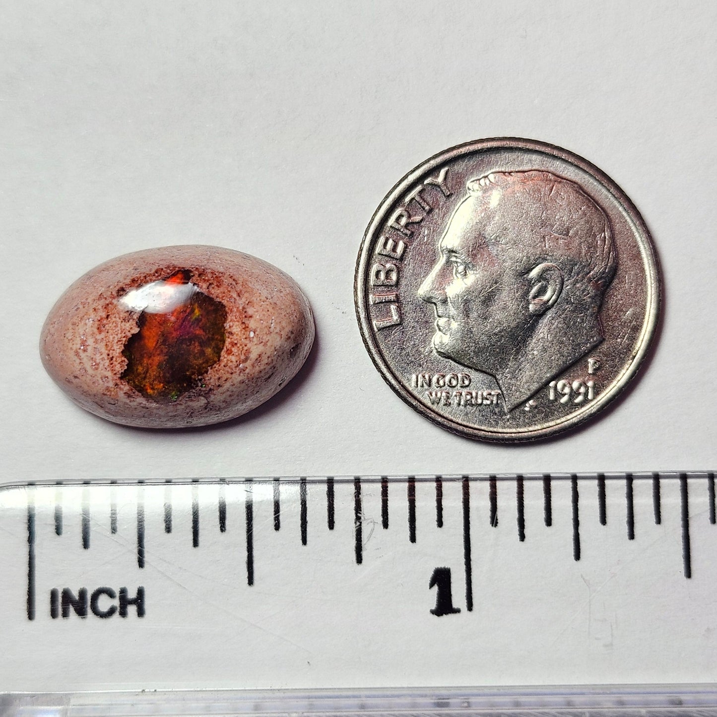 7.36ct Mexican Matrix Fire Opal | Oval Cabochon