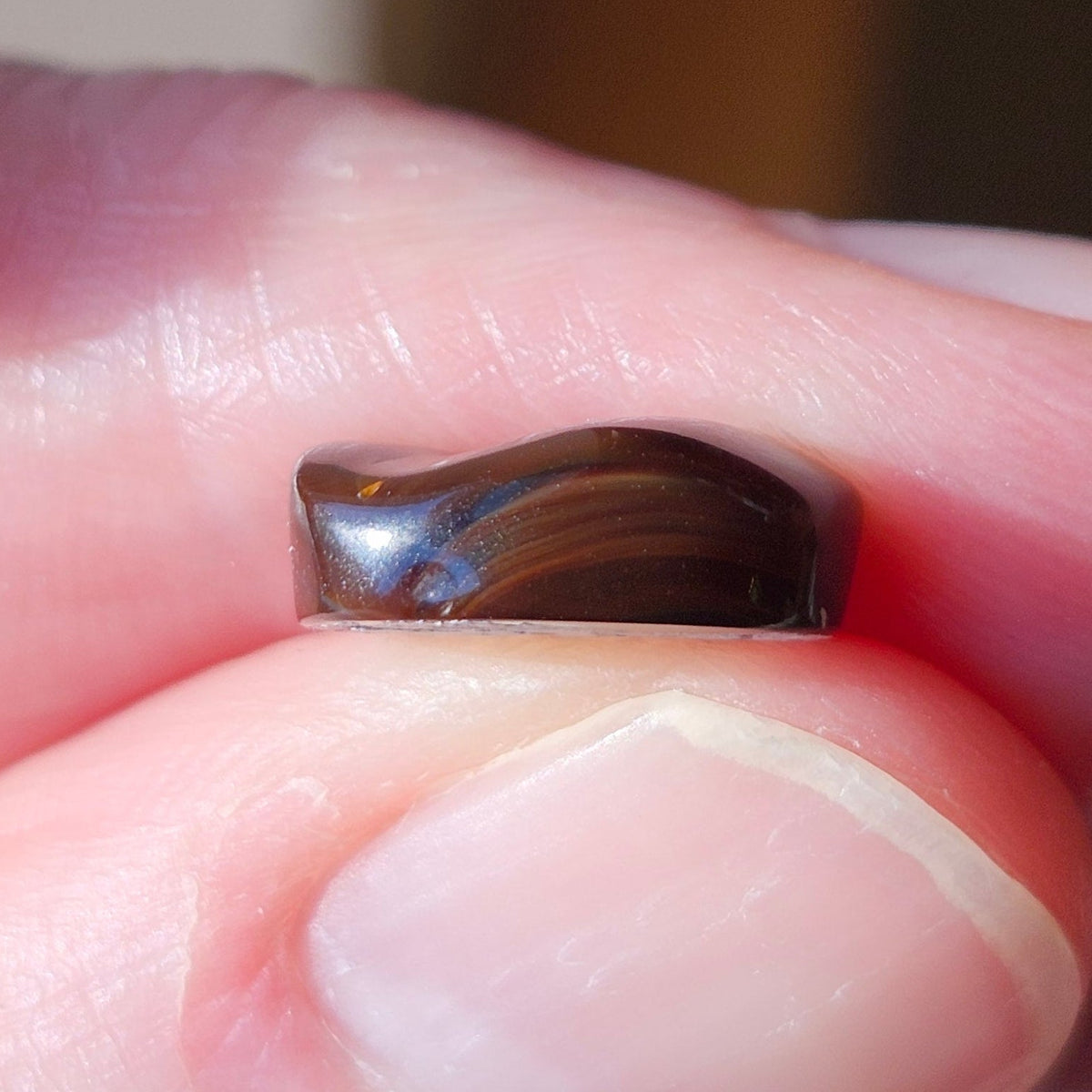 3.43ct Loose Fire Agate | Freeform Oval Cabochon