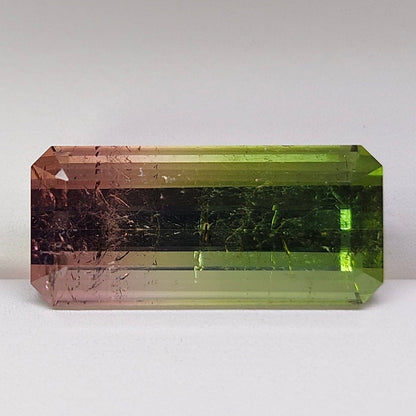 6.53ct Tri-Color Brazilian Tourmaline | Faceted Emerald Cut