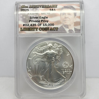 2025 40th Anniversary $1 Silver Eagle Liberty Collectible Coin | Fine Silver | #5
