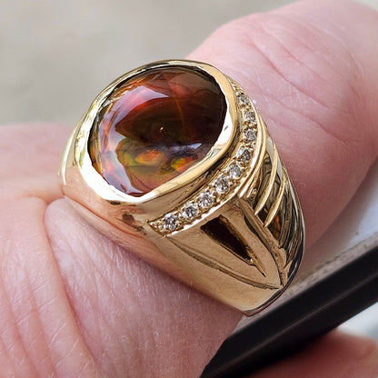 Men's Slaughter Mountain and Diamond Ring | 14kt Gold