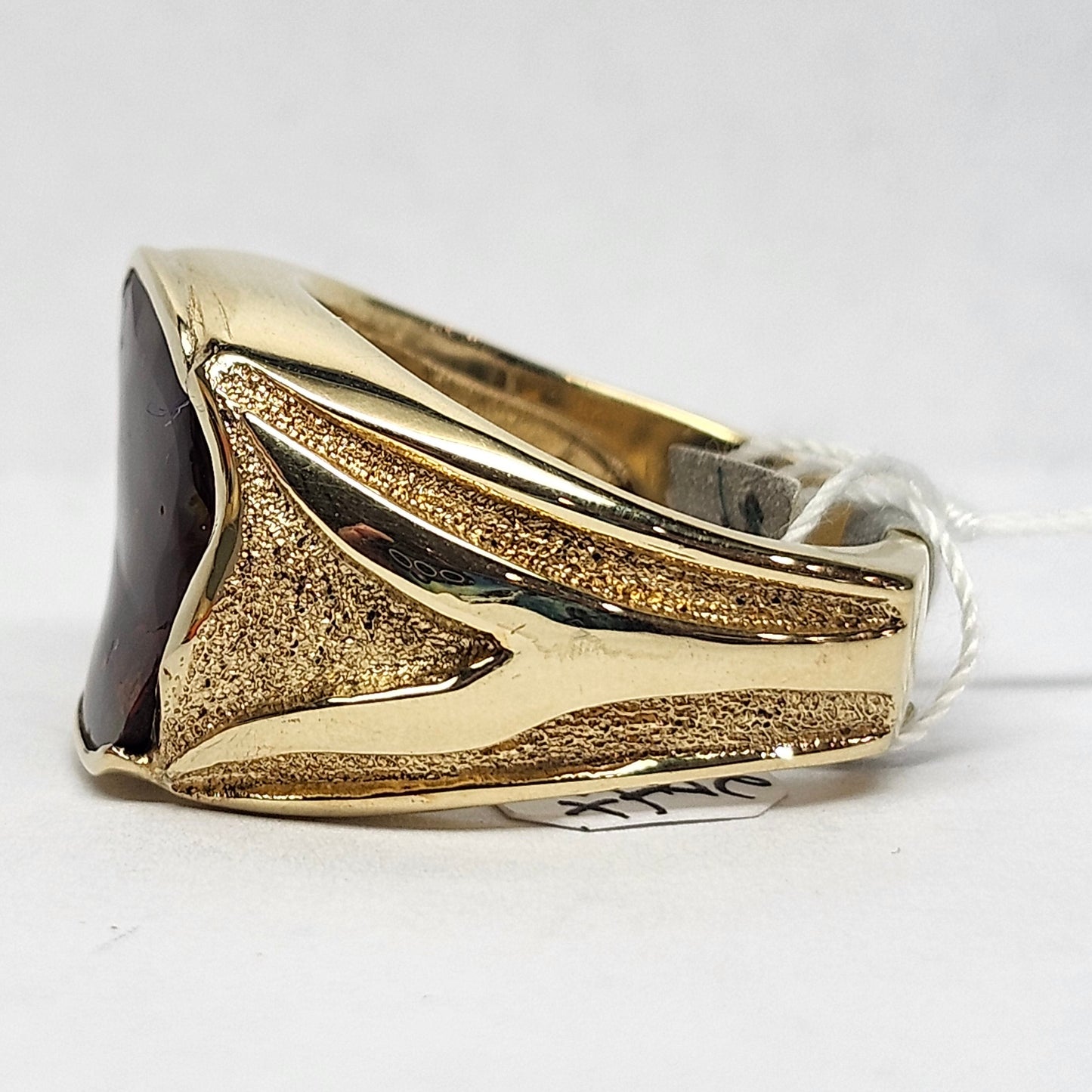 Purple Heart | Men's 20.13 Gram Fire Agate and Gold Nugget Ring | 14kt