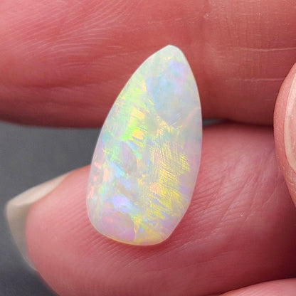 1.58 Lightning Ridge Light Crystal Australian Opal | Pear Cabochon | #E307