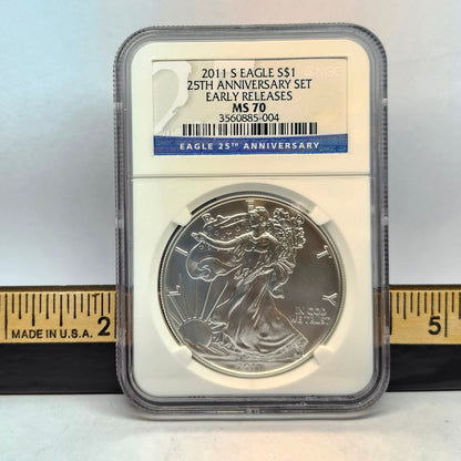 2011-S $1 Silver Eagle 25th Anniversary Collectible Coin | Fine Silver | #9