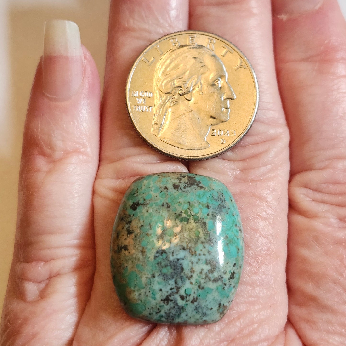 Turquoise #258 | Monte Cristo | Pilot Mountain | Cushion Cut Cabochon