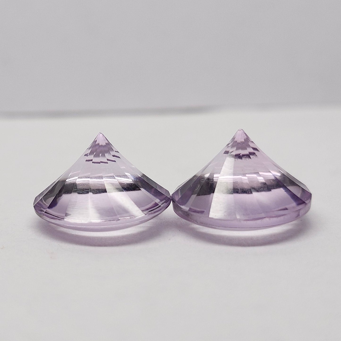 Laser Cut Amethyst Matched Pair | Custom Fancy Cut | Round