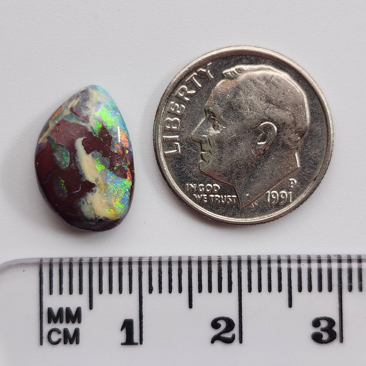 4.05ct Yowah Australian Boulder Opal | Freeform Pear Cabochon | #E296