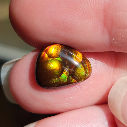 3.69ct Loose Fire Agate | Freeform Pear Cabochon