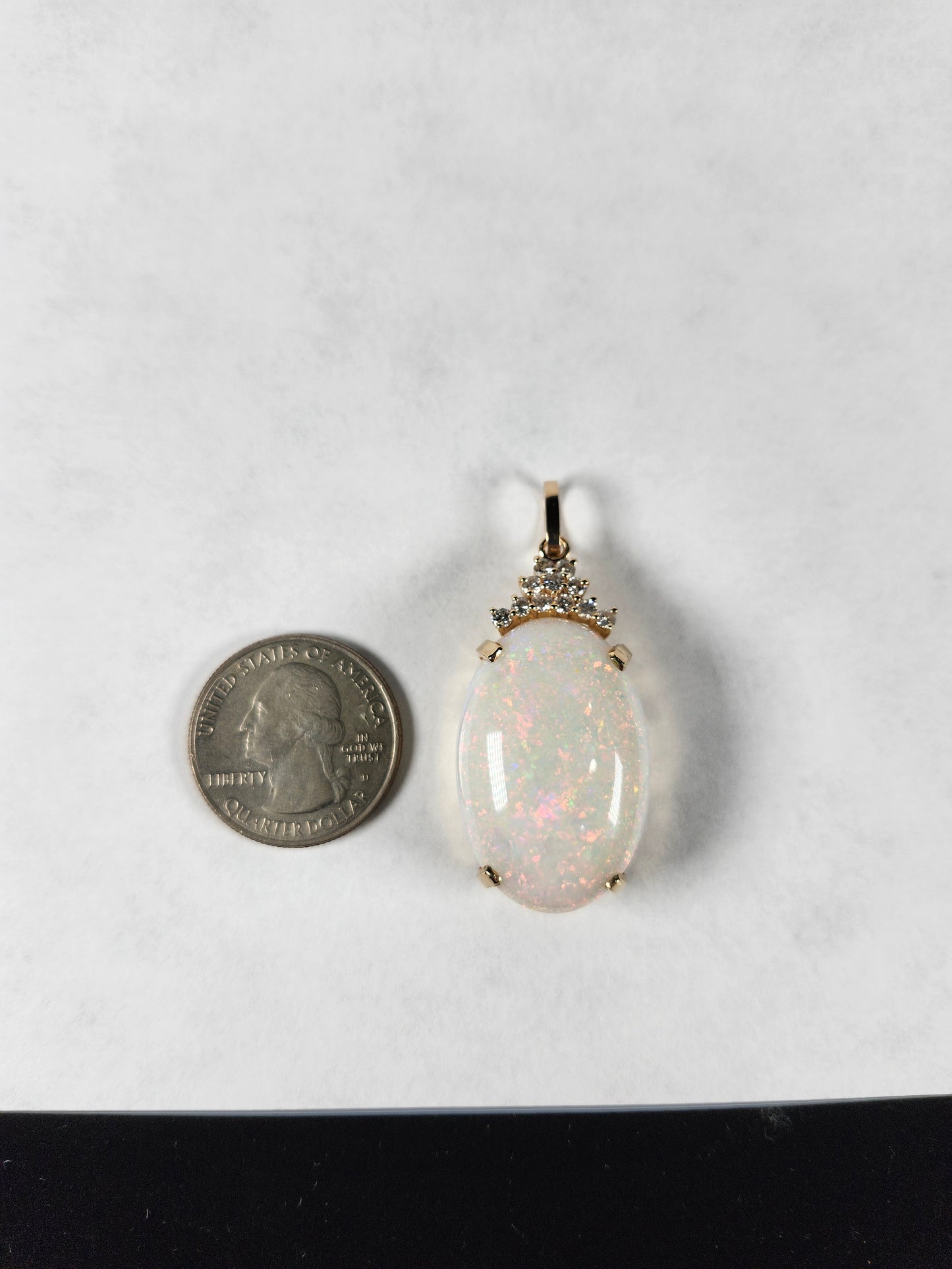 Princess Anne | Australian Coober Pedy Opal Pendant in 14kt Gold